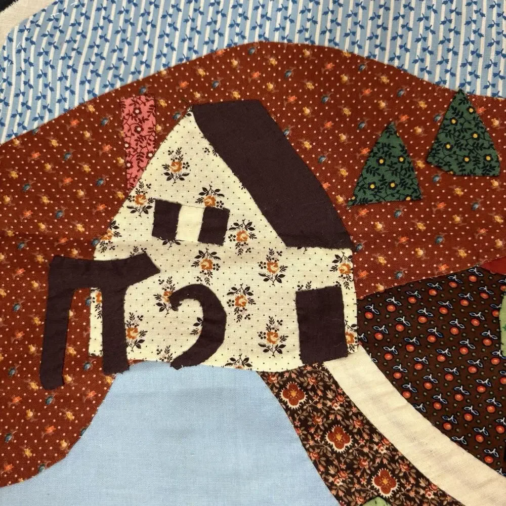 Farm Appliqued Quilted Wall Hanging Unframed 28